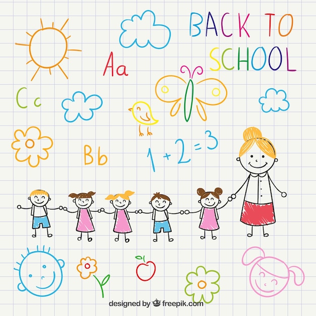 Free vector back to school drawing