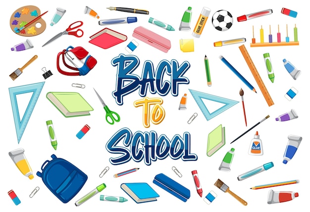 Free Vector back to school essentials