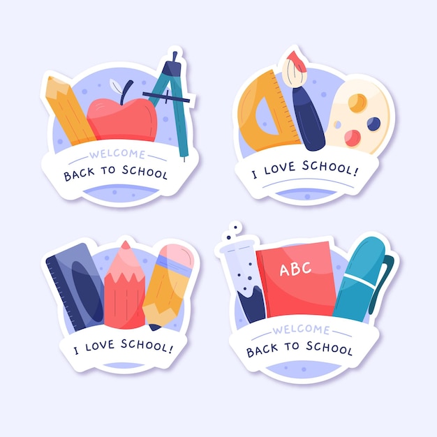 Free vector back to school labels collection