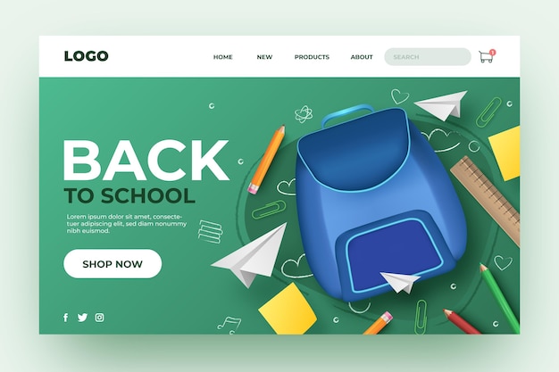 Back to school landing page design