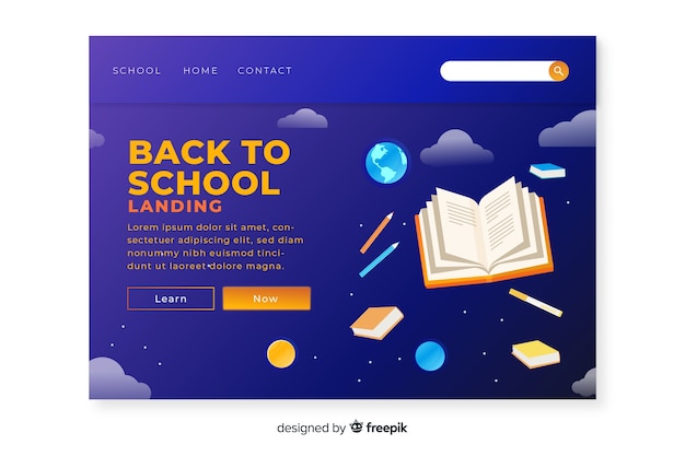 Free Vector back to school landing page template