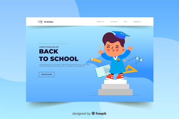 Free Vector back to school landing page template