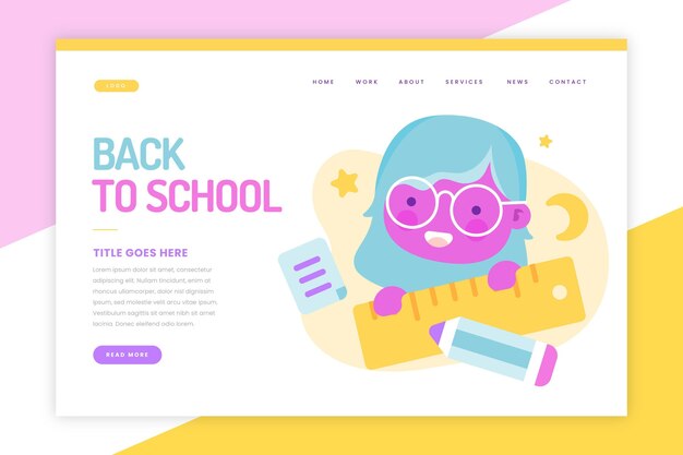 Free Vector back to school landing page template