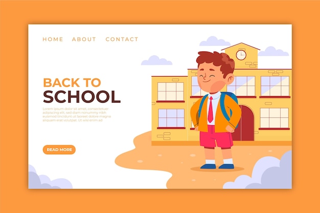 Free Vector back to school landing page template