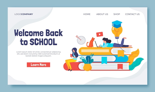 Back to school landing page template