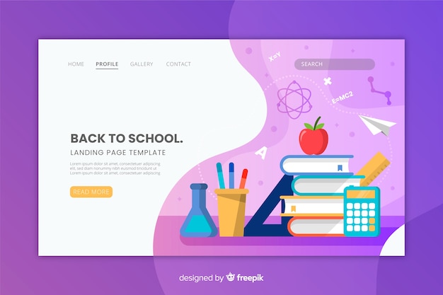 Back to school landing page