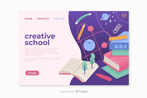 Free Vector back to school landing page