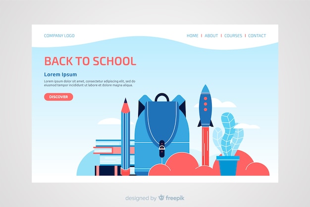 Back to school landing page