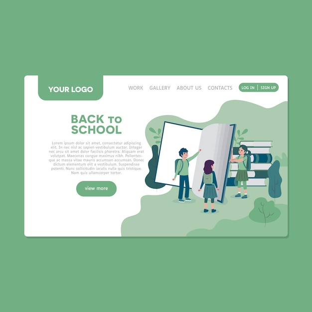 Back to school landing page