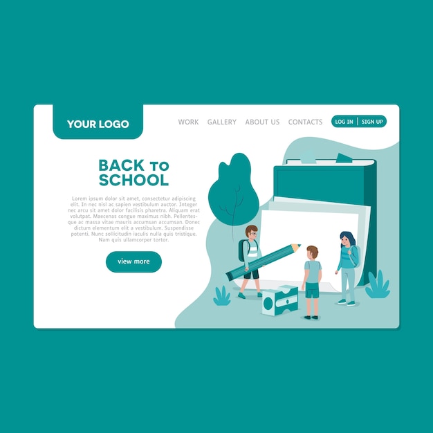 Back to school landing page