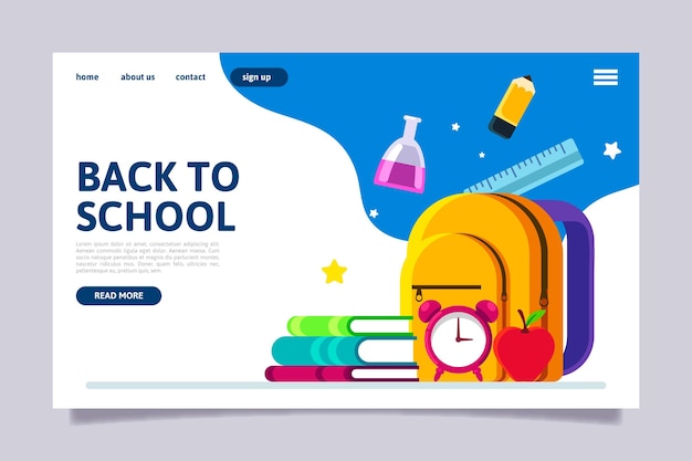 Back to school landing page