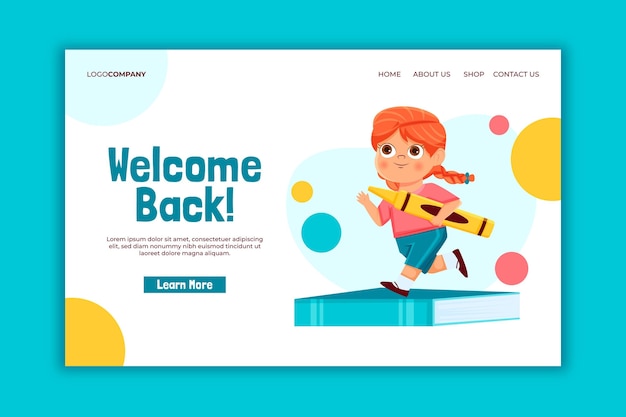 Free Vector back to school landing page