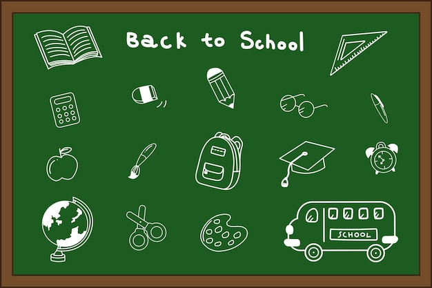 Free vector back to school stationery vector