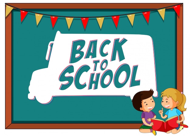 Free Vector back to school template with children