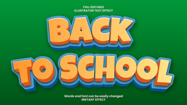 Free Vector back to school text effect