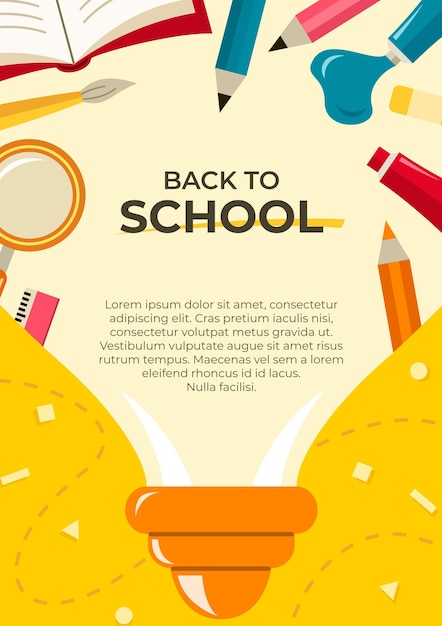 Back to school vertical poster template