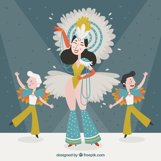 Free Vector background for carnival with dancing persons