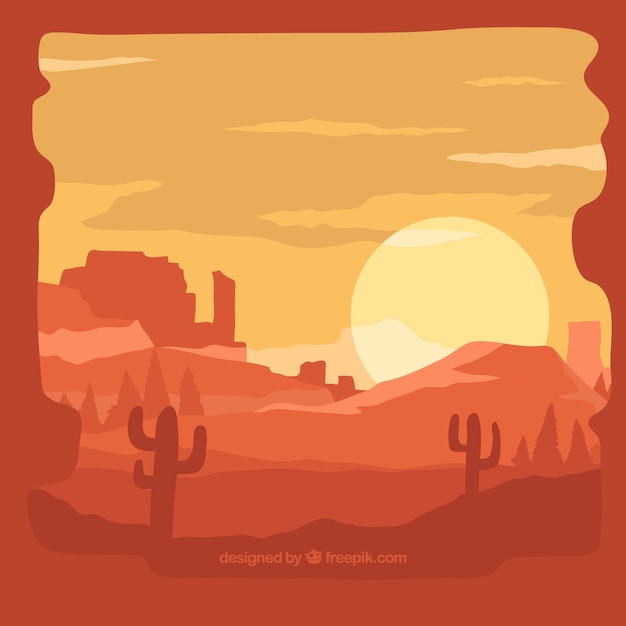 Background of desert at sunset