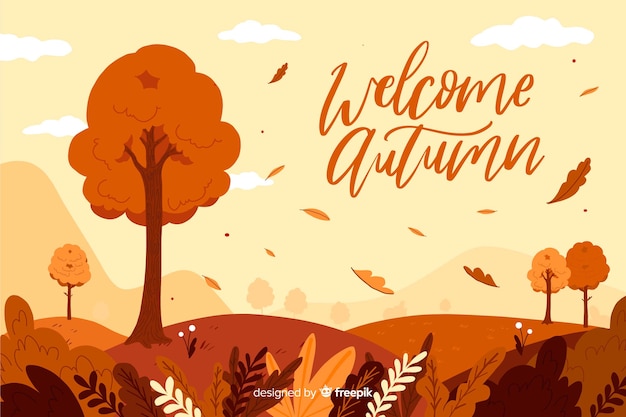 Background of flat autumn landscape