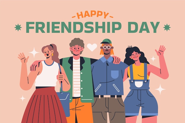 Free Vector background for international friendship day celebration