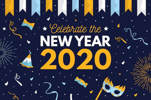 Free Vector background new year in flat design