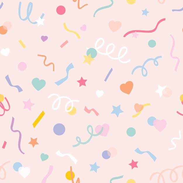 Free Vector background seamless pattern vector with cute pastel confetti
