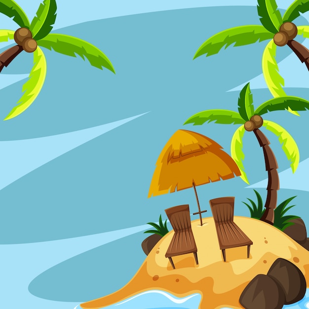 Background template with chairs on island