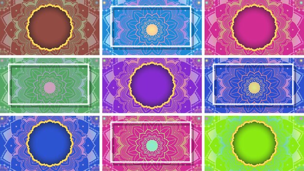 Background template with mandala designs