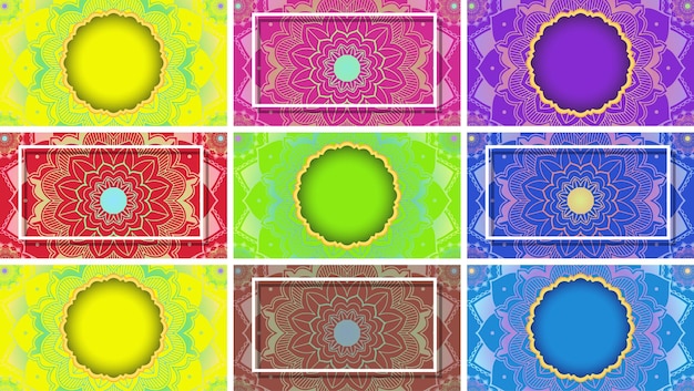 Free Vector background template with mandala designs