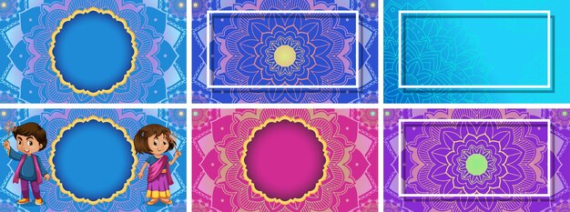 Background template with mandala designs