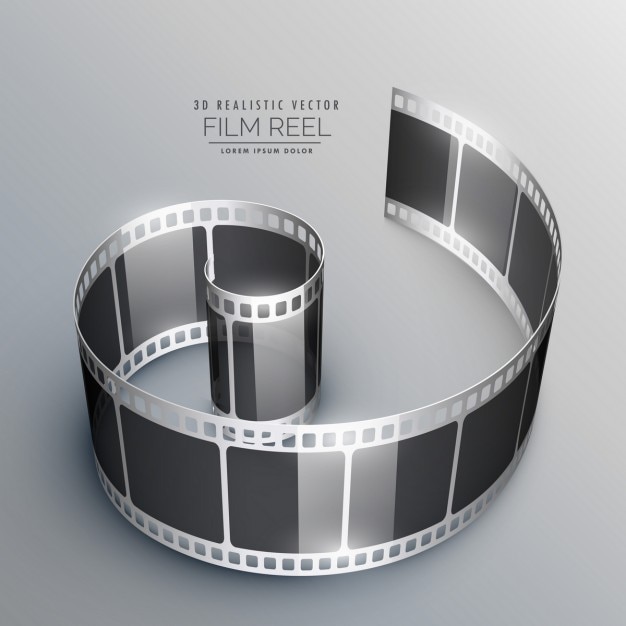 Free Vector background with 3d film strip