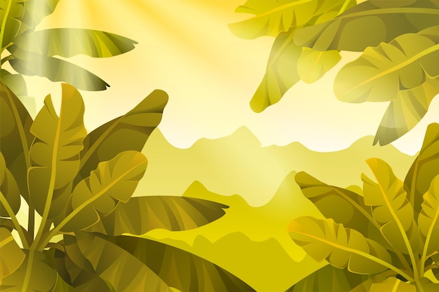 Free Vector background with banana trees