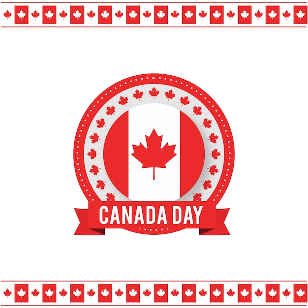 Free Vector background with canada independence day badge