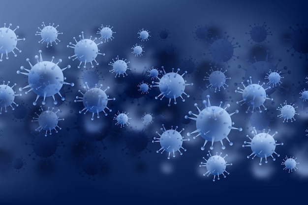 Free vector bacteria or virus infection flu blue background