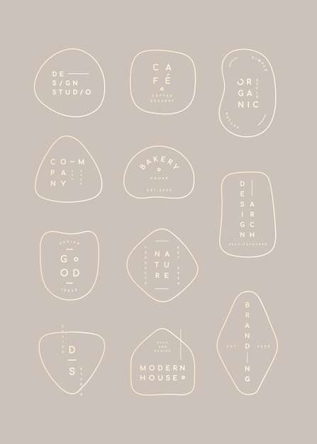 Free Vector badge set on beige