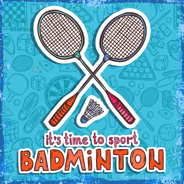 Badminton sketch. It's time to sport