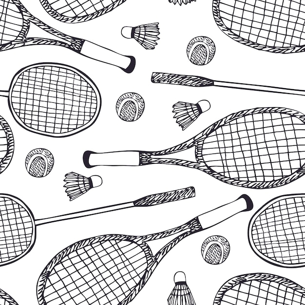 Free Vector badminton and tennis