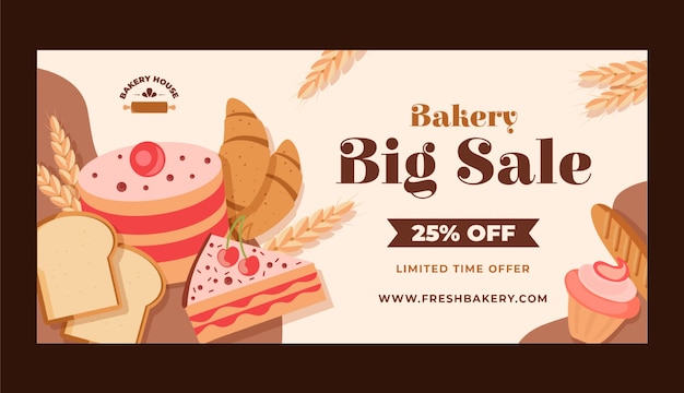 Free Vector bakery sale banner template