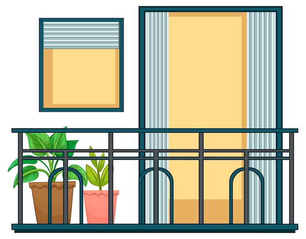 Free vector balcony of apartment building facade