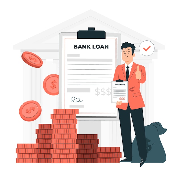 Free Vector bank loan  concept illustration