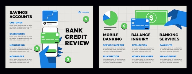 Free Vector bank service concept brochure template