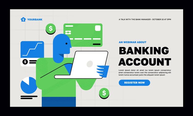 Bank service concept webinar template