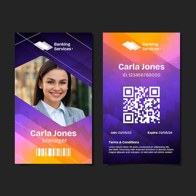 Banking business id card template