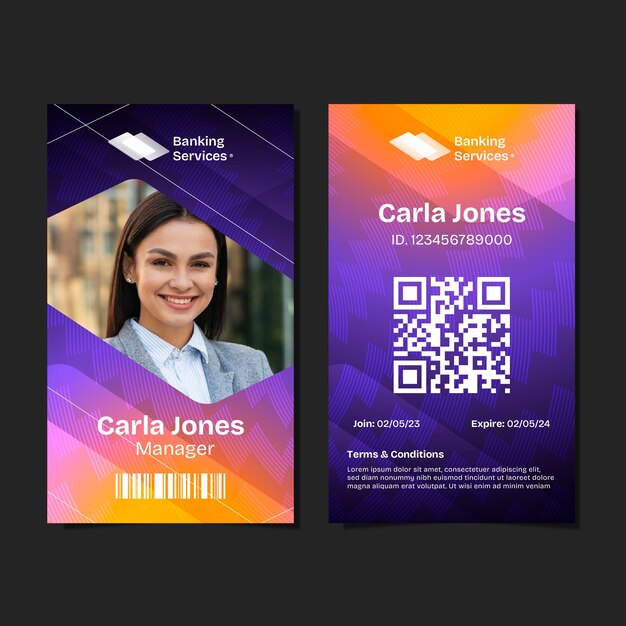 Banking business id card template