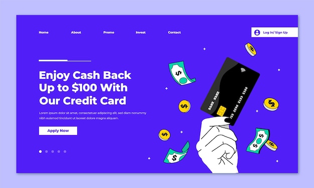 Free Vector banking business landing page template