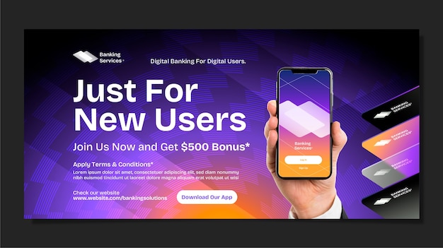 Free vector banking business sale banner template