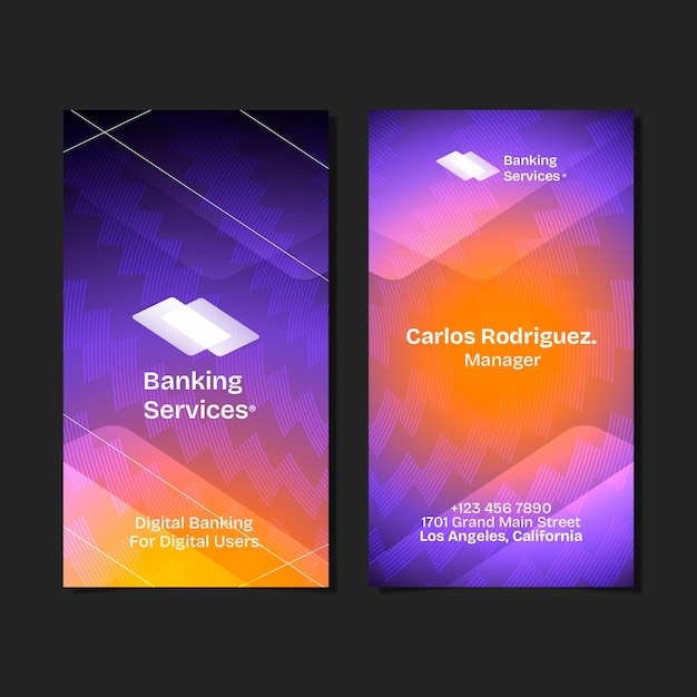 Free vector banking business vertical business card