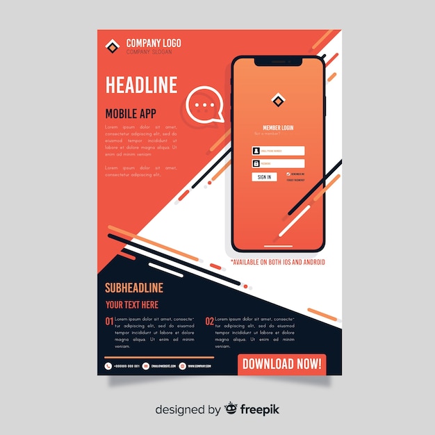 Free Vector bars mobile app poster