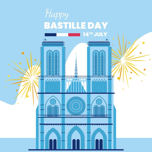 Free Vector bastille day celebration illustration