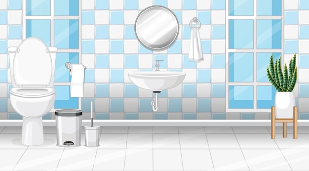 Free Vector bathroom interior design with furniture